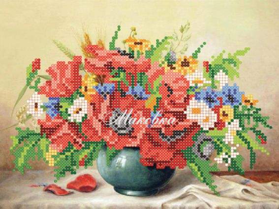 Вышивка бісером Букет с маками, НБ6 03, Повитруля