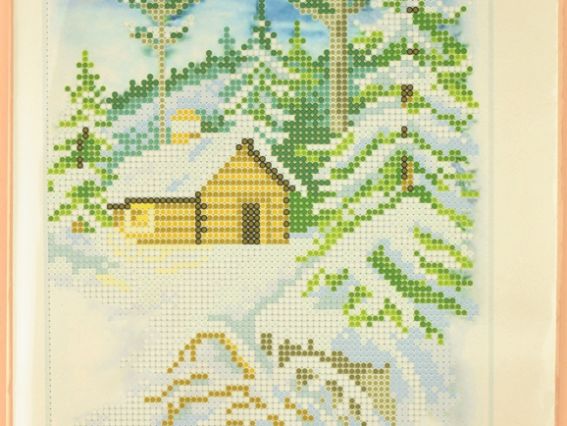 Схема (малюнок) на тканині для вишивання бісером Зимова прогулянка Б5 28 Повітруля