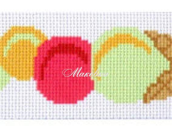 Канва с рисунком Закладка СК2-03 Мороженное, Повитруля Канва с рисунком Закладка СК2-03 Мороженное, Повитруля