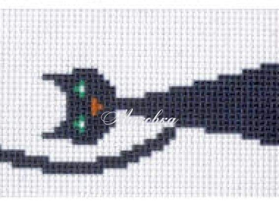 Канва с рисунком Закладка СК2-04 Черный кот, Повитруля