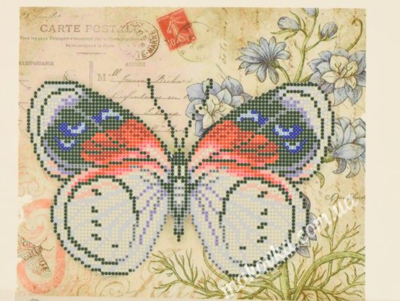 Т4-37 Метелик- Француз, друк на тканині для вишивання бісером, Повітруля 