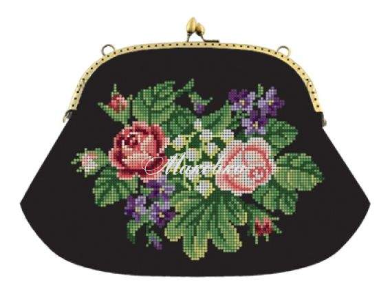 Набор для создания клатча с фермуаром Розы ФБ6 02, Повитруля, под вышивку бісером Набор для создания клатча с фермуаром Розы ФБ6 02, Повитруля, под вышивку бісером