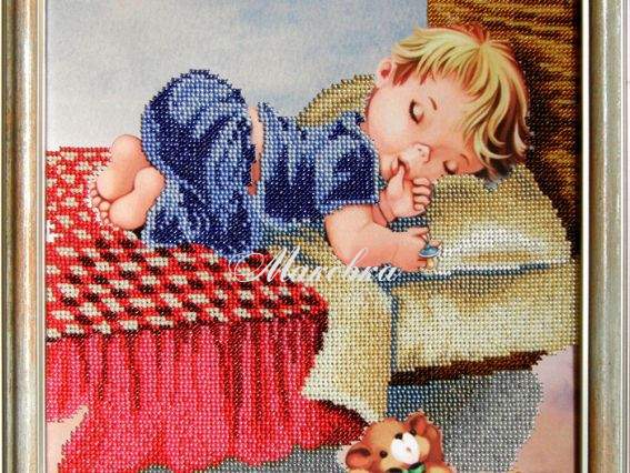 Рисунок на ткани Сладкий сон - Сын, СД-09, Солес, для вышивки бісером Рисунок на ткани Сладкий сон - Сын, СД-09, Солес, для вышивки бісером