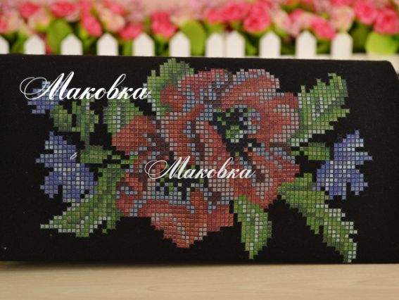 Клатч черный Маки и васильки, КЛ013дЧ, домотканная ткань ХБ и ПЭ, под вышивку, ТМ Барвиста Вишиванка Клатч черный Маки и васильки, КЛ013дЧ, домотканная ткань ХБ и ПЭ, под вышивку, ТМ Барвиста Вишиванка