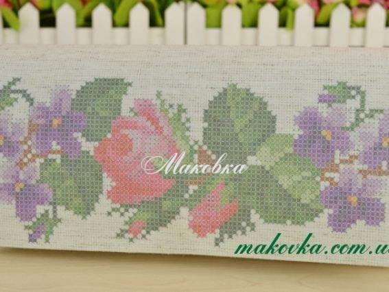 Клатч Розы и фиалки КЛ022д бежевый (домотканная ткань), под вышивку, ТМ Барвиста Вишиванка Клатч Розы и фиалки КЛ022д бежевый (домотканная ткань), под вышивку, ТМ Барвиста Вишиванка