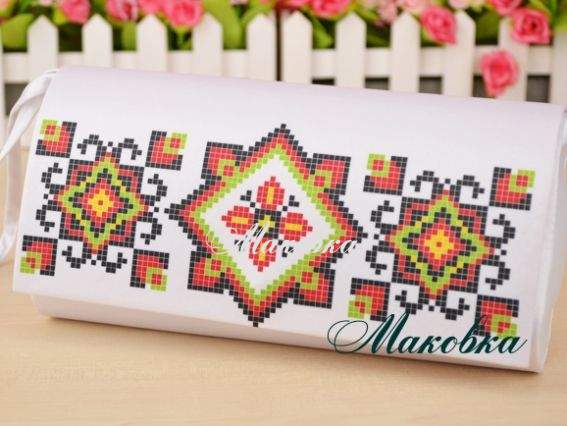 Клатч Орнамент красно-зеленый, КЛ-045, под вышивку, ТМ Барвиста Вишиванка Клатч Орнамент красно-зеленый, КЛ-045, под вышивку, ТМ Барвиста Вишиванка