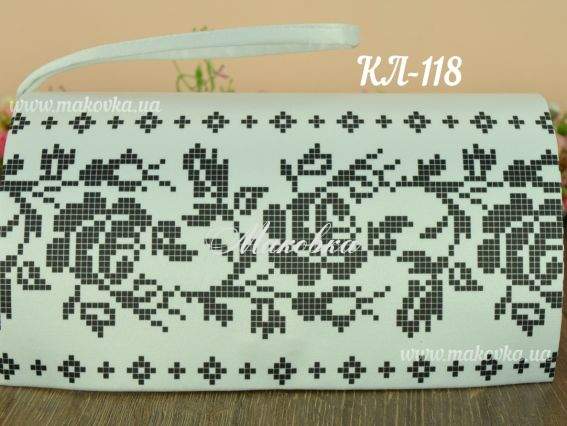 Клатч Орнамент черные Розы КЛ118кБ белый атлас-котон , под вышивку, Барвиста Вишиванка Клатч Орнамент черные Розы КЛ118кБ белый атлас-котон , под вышивку, Барвиста Вишиванка