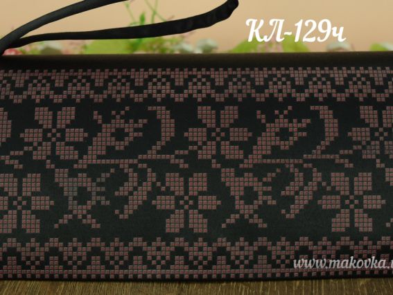 Клатч Орнамент цветочный вишневый КЛ129кЧ черный атлас-котон , под вышивку, Барвиста Вишиванка Клатч Орнамент цветочный вишневый КЛ129кЧ черный атлас-котон , под вышивку, Барвиста Вишиванка