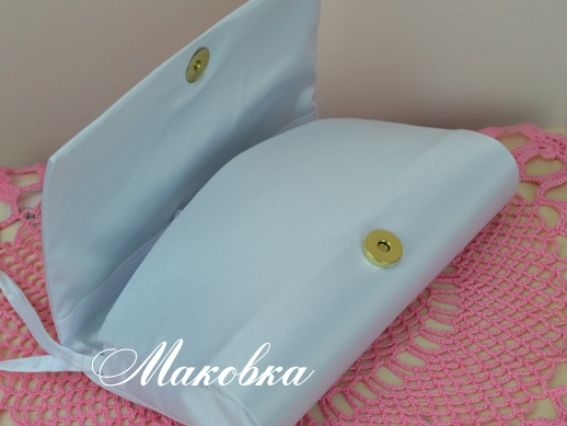 Пошитый Клатч черный Маки и васильки, КЛдЧ-003, под вышивку, ТМ Барвиста Вишиванка