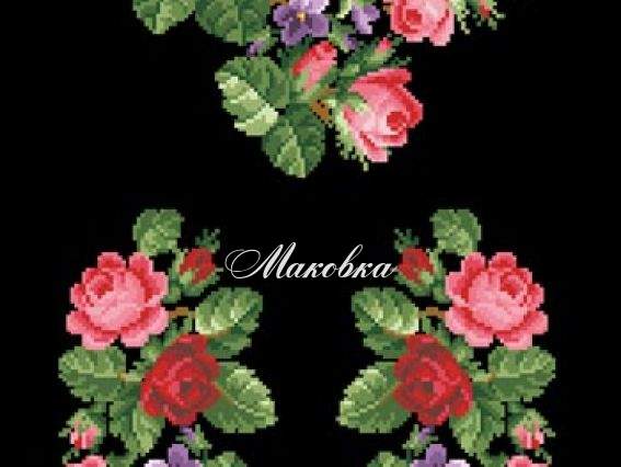 Заготовка вышиванки Блузка черная БЖд-022, Розы и фиалки, ТМ Барвиста Вишиванка Заготовка вышиванки Блузка черная БЖд-022, Розы и фиалки, ТМ Барвиста Вишиванка