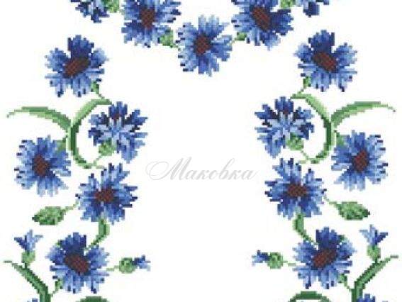 Заготовка для блузки БЖ-051 (атлас-котон) Васильки, Барвиста Вишиванка Заготовка для блузки БЖ-051 (атлас-котон) Васильки, Барвиста Вишиванка