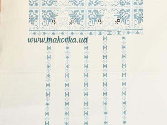 Заготовка для вышивания женской блузки С черным цветочным орнаментом, БЖ116кБнннн (атлас-котон), Барвиста Вишиванка