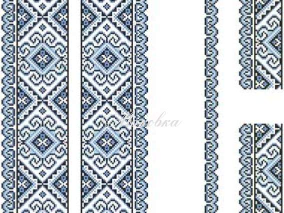 Заготовка сорочки для мальчика СДд-002 (домотканная) голубой орнамент, Барвиста Вишиванка Заготовка сорочки для мальчика СДд-002 (домотканная) голубой орнамент, Барвиста Вишиванка