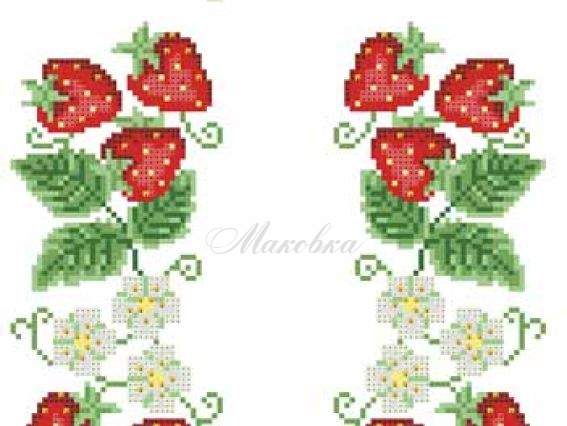 Заготовка для Детской блузки Клубнички, БДд-001, Барвиста Вишиванка Заготовка для Детской блузки Клубнички, БДд-001, Барвиста Вишиванка