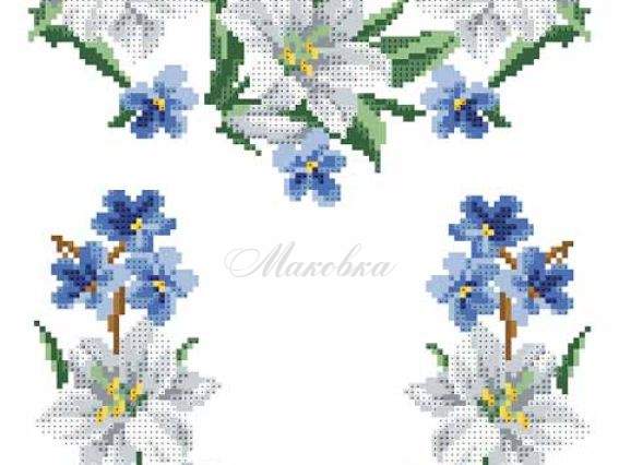 Заготовка для Детской блузки Лилии, БД-006 (атлас-котон) на 3-5 лет, БВ Заготовка для Детской блузки Лилии, БД-006 (атлас-котон) на 3-5 лет, БВ