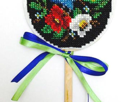 Бісерная Пасхальная Пысаночка W-03 птица, Мережка Бісерная Пасхальная Пысаночка W-03 птица, Мережка