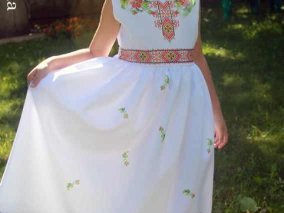 Платье детское с узором под вышивку Принцесса -02 , размер 32-34, ТМ Мережка Платье детское с узором под вышивку Принцесса -02 , размер 32-34, ТМ Мережка