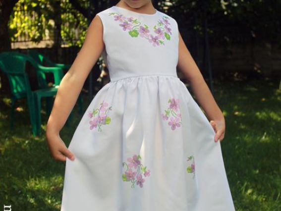 Платье детское с узором под вышивку Принцесса -06 , размер 32-34, ТМ Мережка Платье детское с узором под вышивку Принцесса -06 , размер 32-34, ТМ Мережка