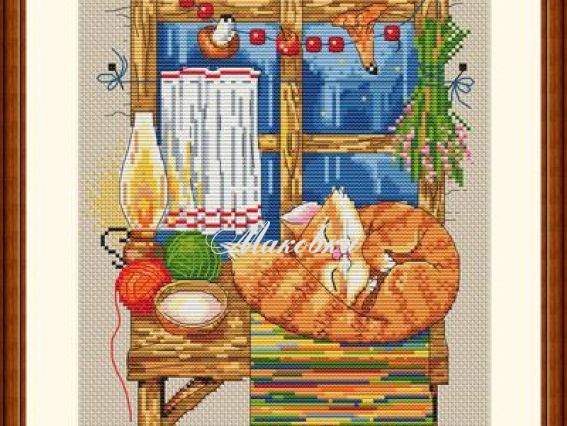 Набор для вышивания Кожній молодиці хату, скриню й кицю ч.1, К-08, ТМ Мережка