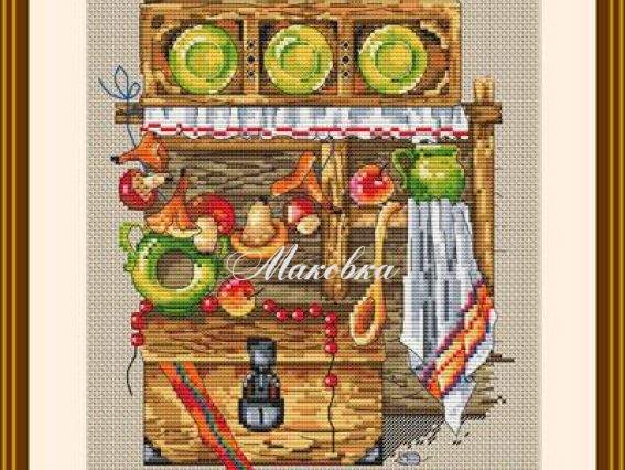 Набор для вышивания Кожній молодиці хату, скриню й кицю ч.2, К-09, ТМ Мережка Набор для вышивания Кожній молодиці хату, скриню й кицю ч.2, К-09, ТМ Мережка