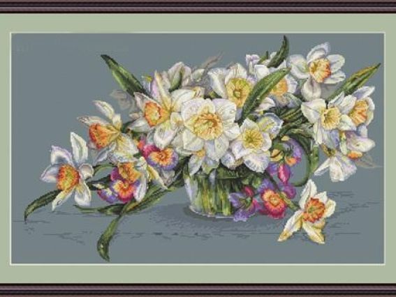 Набор для вышивания Нарциссы, К-14, Мережка