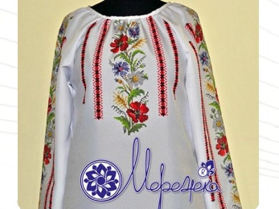Пошитая сорочка под вышивку Z-05 Полевые цветы, (р.42-46), Мережка Пошитая сорочка под вышивку Z-05 Полевые цветы, (р.42-46), Мережка