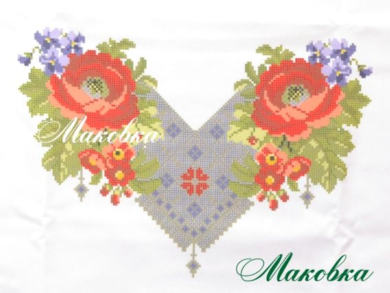 Заготовка для вышивки сорочки Б06 (Розы), ТМ Мережка Заготовка для вышивки сорочки Б06 (Розы), ТМ Мережка