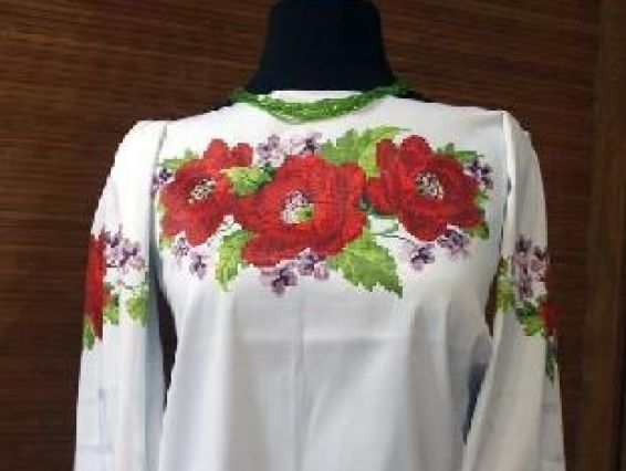 Заготовка для вышивки сорочки Б12 (Розы), ТМ Мережка Заготовка для вышивки сорочки Б12 (Розы), ТМ Мережка