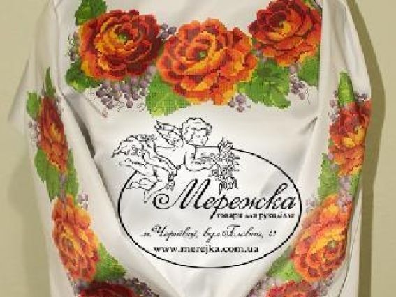 Заготовка для вышивки сорочки Б14 (Розы), ТМ Мережка Заготовка для вышивки сорочки Б14 (Розы), ТМ Мережка