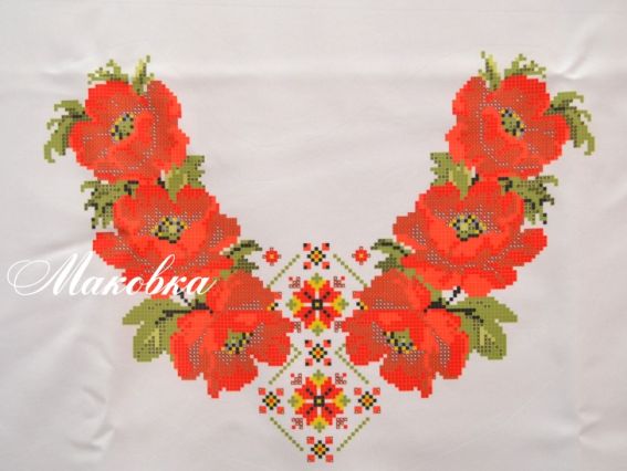 Заготовка для вышивки сорочки Б27 (Маки), ТМ Мережка Заготовка для вышивки сорочки Б27 (Маки), ТМ Мережка
