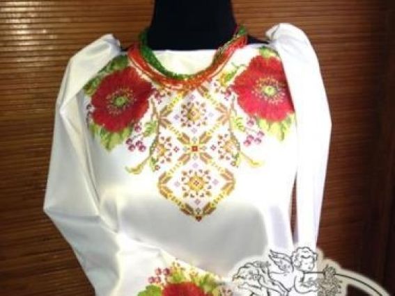 Заготовка для вышивки сорочки Б31 (Маки), ТМ Мережка Заготовка для вышивки сорочки Б31 (Маки), ТМ Мережка