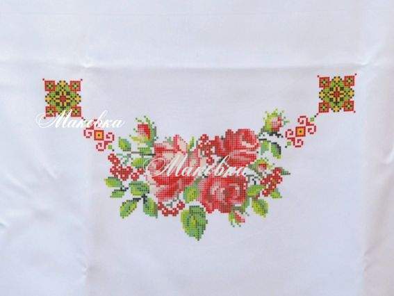 Заготовка для вышивки сорочки Б50 (Розочки), ТМ Мережка Заготовка для вышивки сорочки Б50 (Розочки), ТМ Мережка