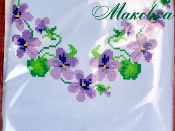 Заготовка для вышивания детской сорочки Д-09 фиалки, ТМ Мережка Заготовка для вышивания детской сорочки Д-09 фиалки, ТМ Мережка