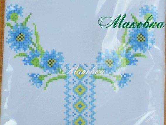 Заготовка для вышивания детской сорочки Д-11 Васильки, ТМ Мережка Заготовка для вышивания детской сорочки Д-11 Васильки, ТМ Мережка