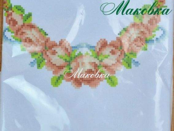 Заготовка для вишивання дитячої сорочки Д-14 Троянди, Мережка