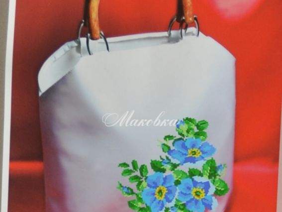 Заготовка для сумки с ручкой Барвинок, НС-14-3 (белая), Мои Узоры Заготовка для сумки с ручкой Барвинок, НС-14-3 (белая), Мои Узоры