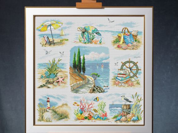 Набор для вышивания нитками М-0318 Лазурная мечта, ВДВ  семплер