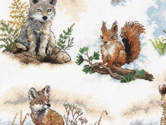 Набір для вишивання нитками муліне М-0324 Лісова малеча, ВДВ семплер