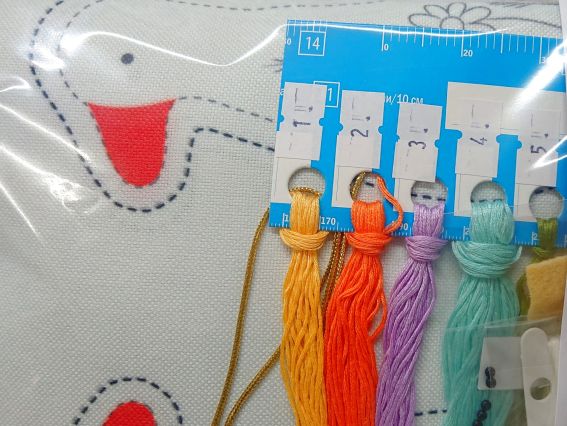 Набор для вышивания нитками декоративными швами игрушек М-0339 Гусочки, 2шт ВДВ