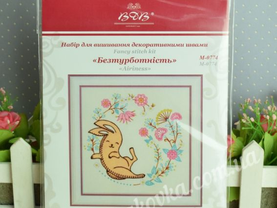 Набір для вишивання декоративними швами Безтурботність М-0774 (зайченя) ВДВ