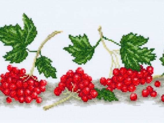 М-0987 Грона калини, вишивка нитками хрестиком, ВДВ