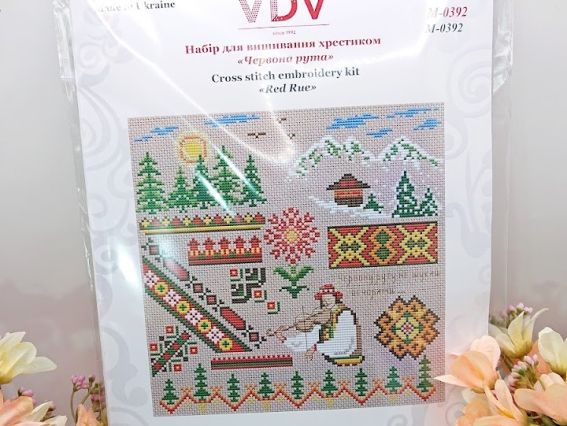 Набор для вышивания нитками М-0392 Червона рута , ВДВ  семплер