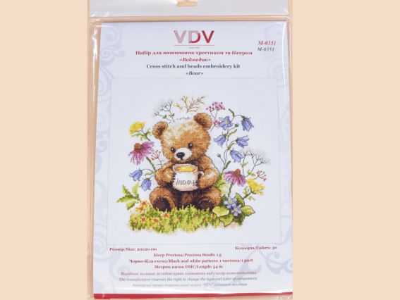 набір для вишивання хрестиком М-0351 Ведмедик, ВДВ