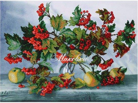 Вишивка бісером Калиновий натюрморт, ТН-0001 ВДВ Вишивка бісером Калиновий натюрморт, ТН-0001 ВДВ