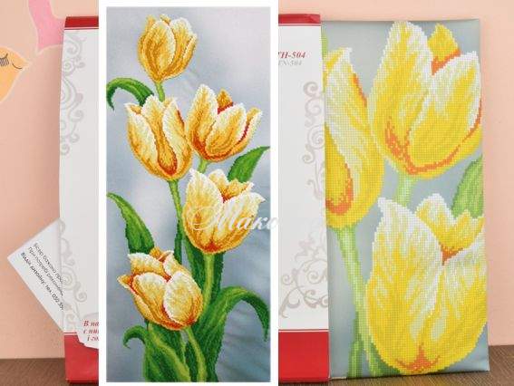 Вышивка бісером Желтые тюльпаны ТН-0504 ВДВ Вышивка бісером Желтые тюльпаны ТН-0504 ВДВ