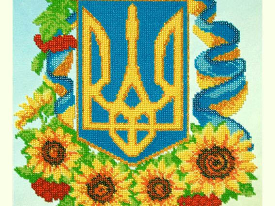 Вышивка бісером Герб с цветами, ТН-0541 ВДВ Вышивка бісером Герб с цветами, ТН-0541 ВДВ