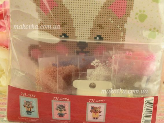 Діаметр голокНабір для вишивання з чеським бісером Котик ТН-0885 ВДВ