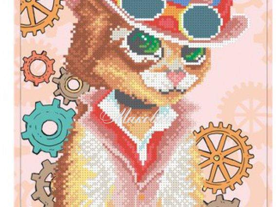 Вышивка бисером Стимпанк кот ТН-0943 ВДВ