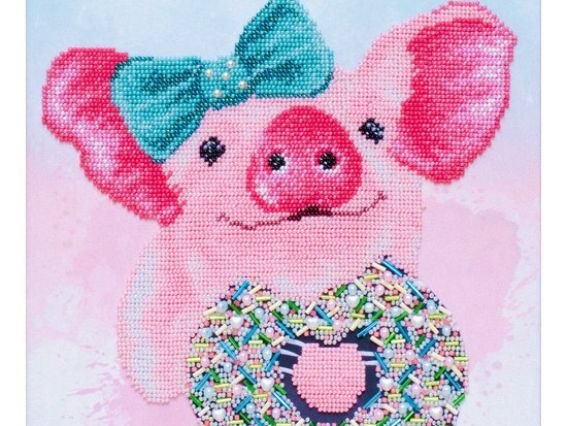 Набор для вышивания с чешским бисером Веселая лакомка (свинка) ТН-1029 ВДВ
