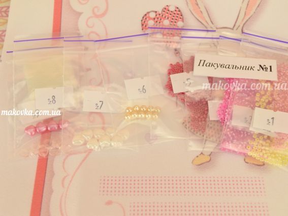 ТН-1061 Метрика для дівчинки (зая), ВДВ набір для вишивання бісером